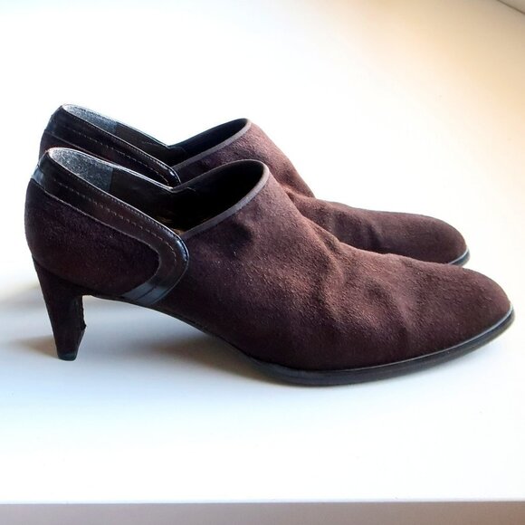 Stuart Weitzman Brown Suede Leather Pointy Almond Toe Heeled Ankle Boots Booties - Picture 16 of 16